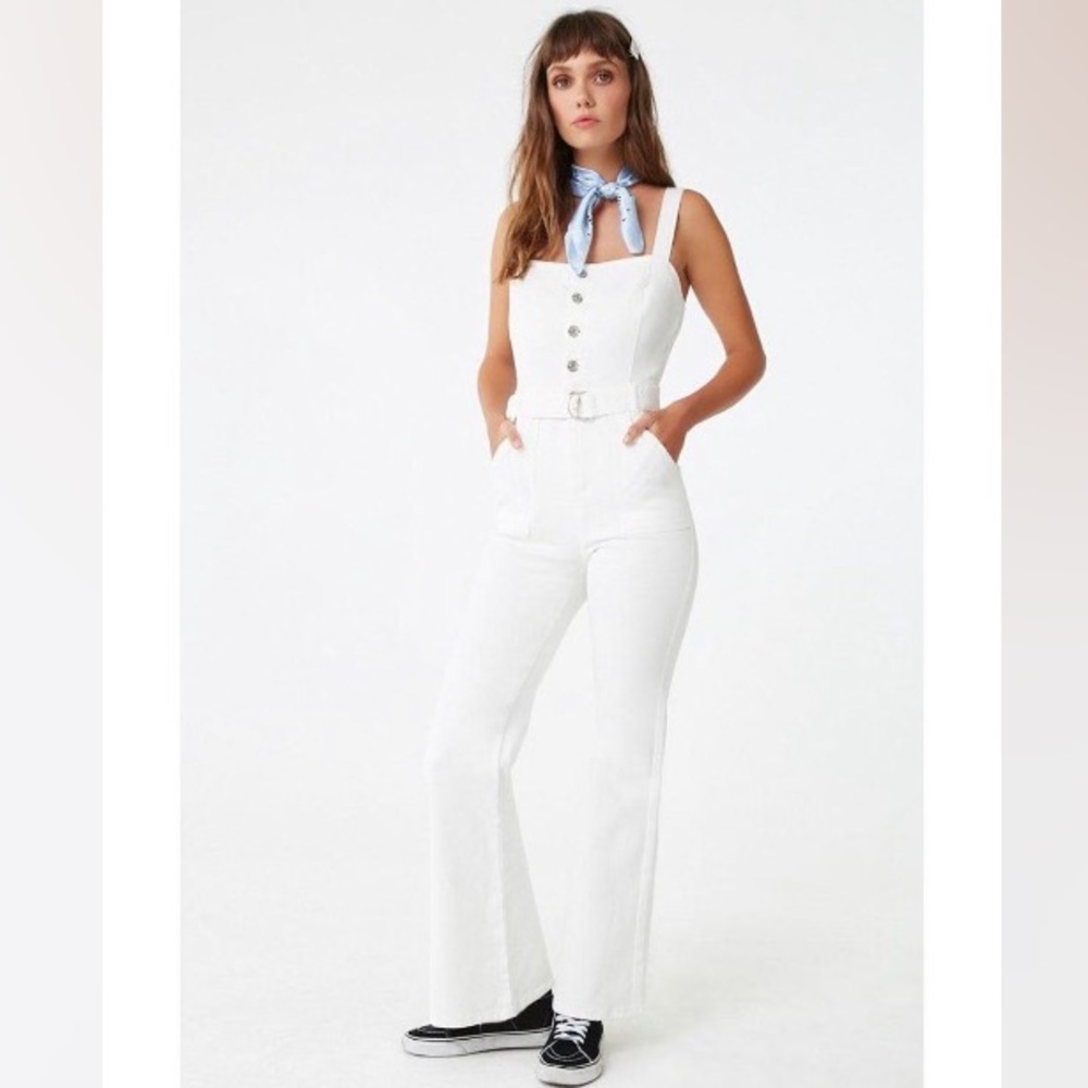 BRAND NEW NEVER WORN DENIM FLARE JUMPSUIT